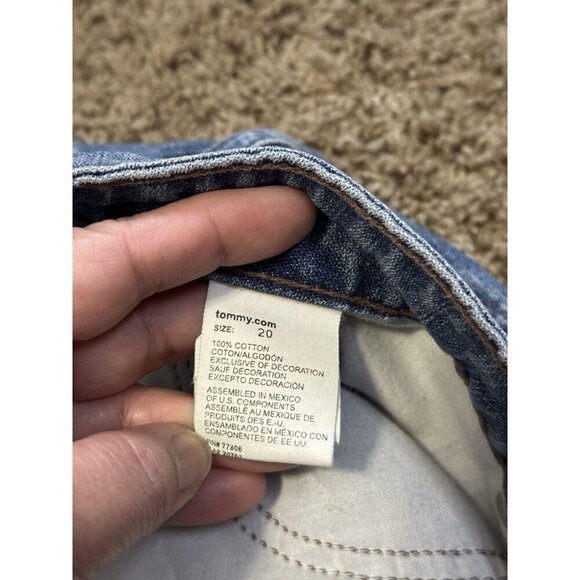 TOMMY HILFIGER Vintage Jean Denim Shorts 2000’s Y2k Beach Casual Vacation Sz 20 - Picture 4 of 12